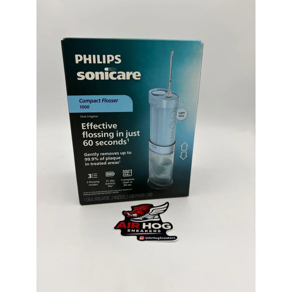 Philips Sonicare Compact Flosser 1000 Light Blue Oral Irrigator HX3801/21